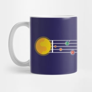 Planets of Solar System in a Light Music Sheet Mug